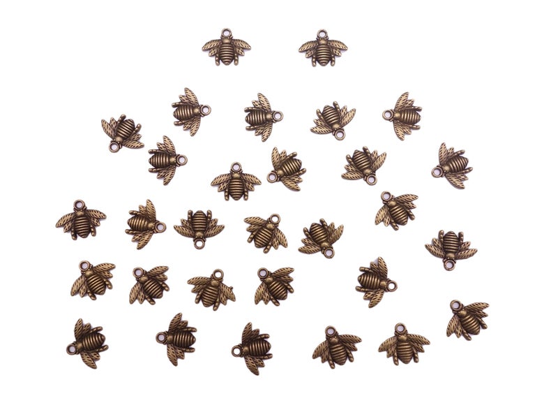 HAMIYELL 100 Pcs Alloy Bee Charms Honeybee Pendant for DIY Craft Necklace Bracelet Jewelry Making(Antique Bronze) - Image 1